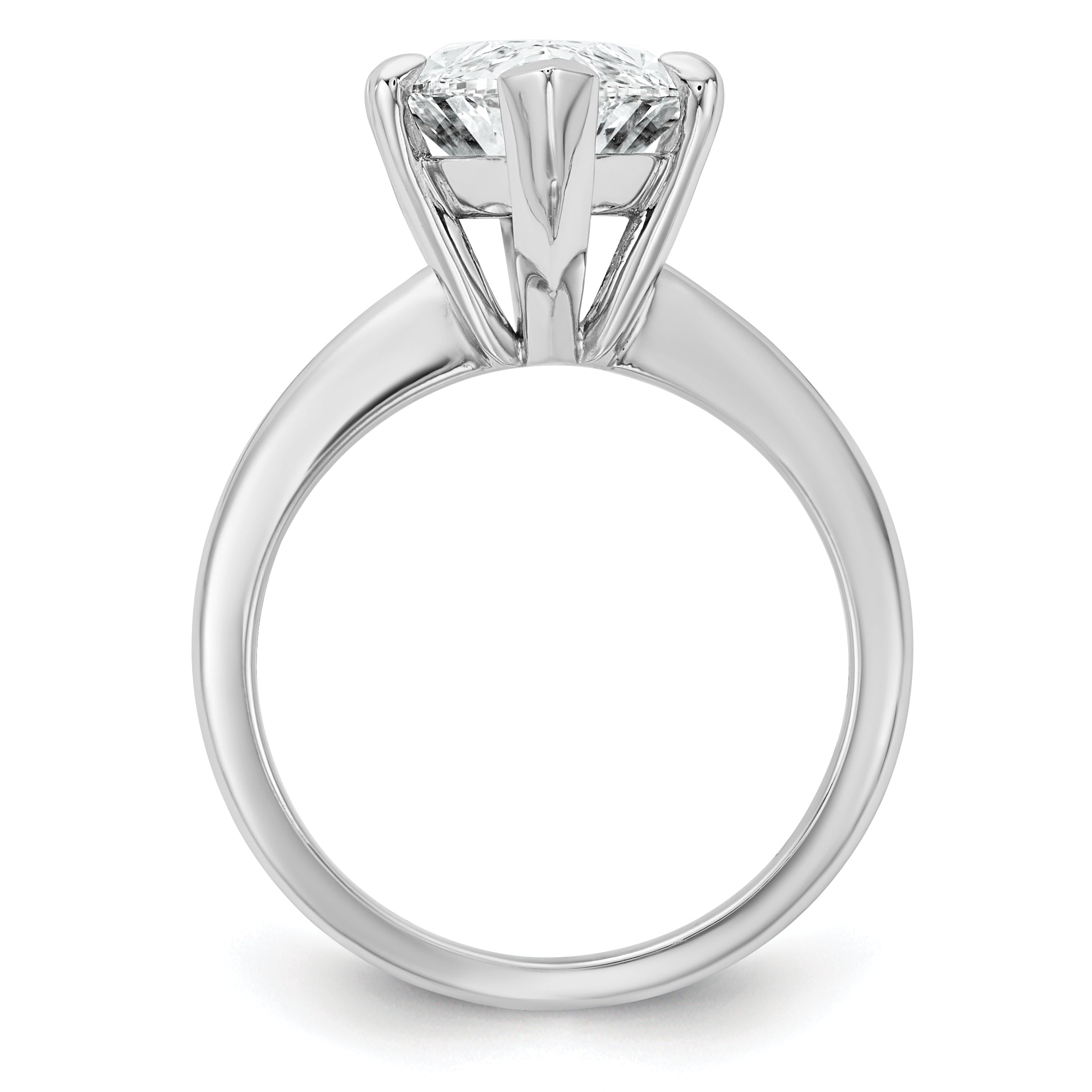14k White Gold 5 carat Certified Lab Grown Diamond VS+ F+ Marquise Solitare Complete Engagement Ring