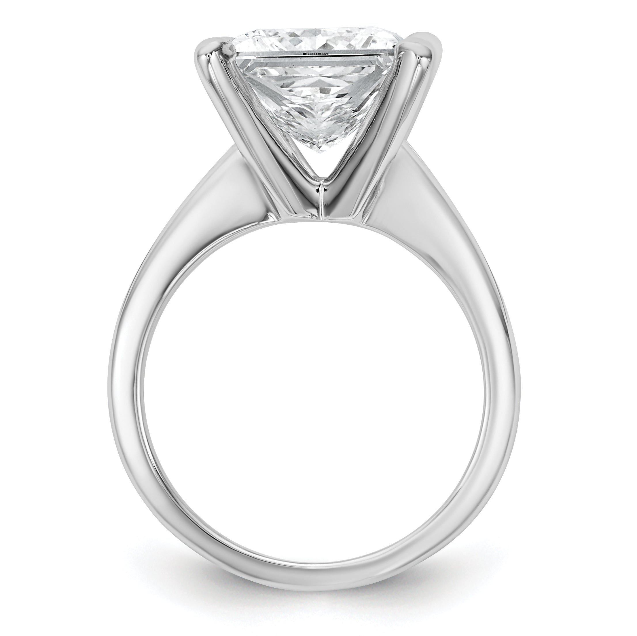 14k White Gold 5 carat Certified Lab Grown Diamond VS+ F+ Princess Complete Solitare Engagement Ring
