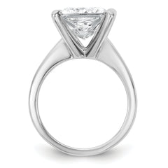 14k White Gold 5 carat Certified Lab Grown Diamond VS/SI+ G+ Princess Complete Solitare Engagement Ring