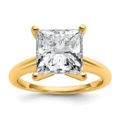 14k Two-tone 5 carat Certified Lab Grown Diamond VS+ F+ Princess Complete Solitare Engagement Ring