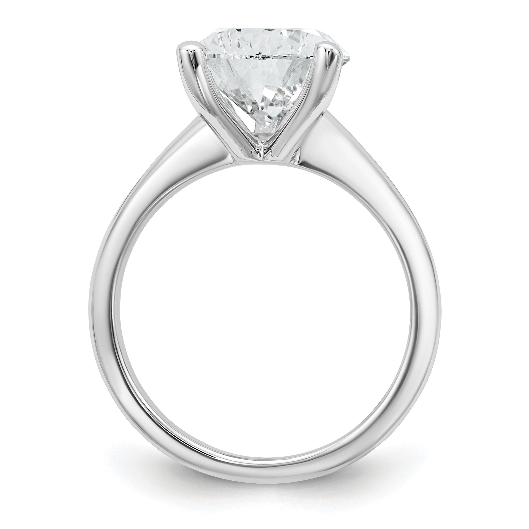 14k White Gold 5 carat Certified Lab Grown Diamond VS+ F+ Pear Solitare Complete Engagement Ring