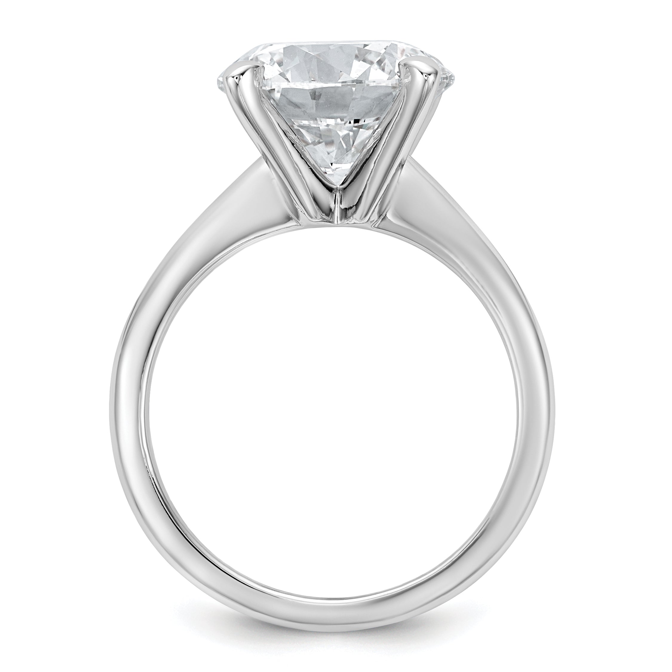 14k White Gold 5 carat Certified Lab Grown Diamond VS+ F+ Round Complete Solitaire Engagement Ring