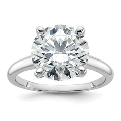 14k White Gold 5 carat Certified Lab Grown Diamond VS+ F+ Round Complete Solitaire Engagement Ring
