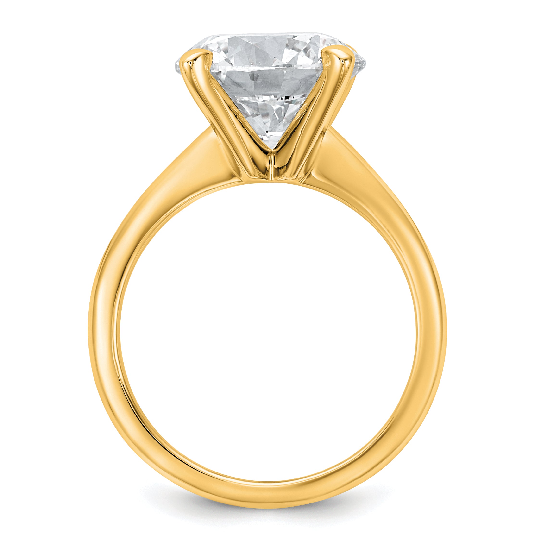 14k Two-Tone 5 carat Certified Lab Grown Diamond VS+ F+ Round Complete Solitaire Engagement Ring