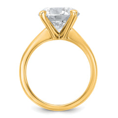 14k Two-Tone 5 carat Certified Lab Grown Diamond VS+ F+ Round Complete Solitaire Engagement Ring