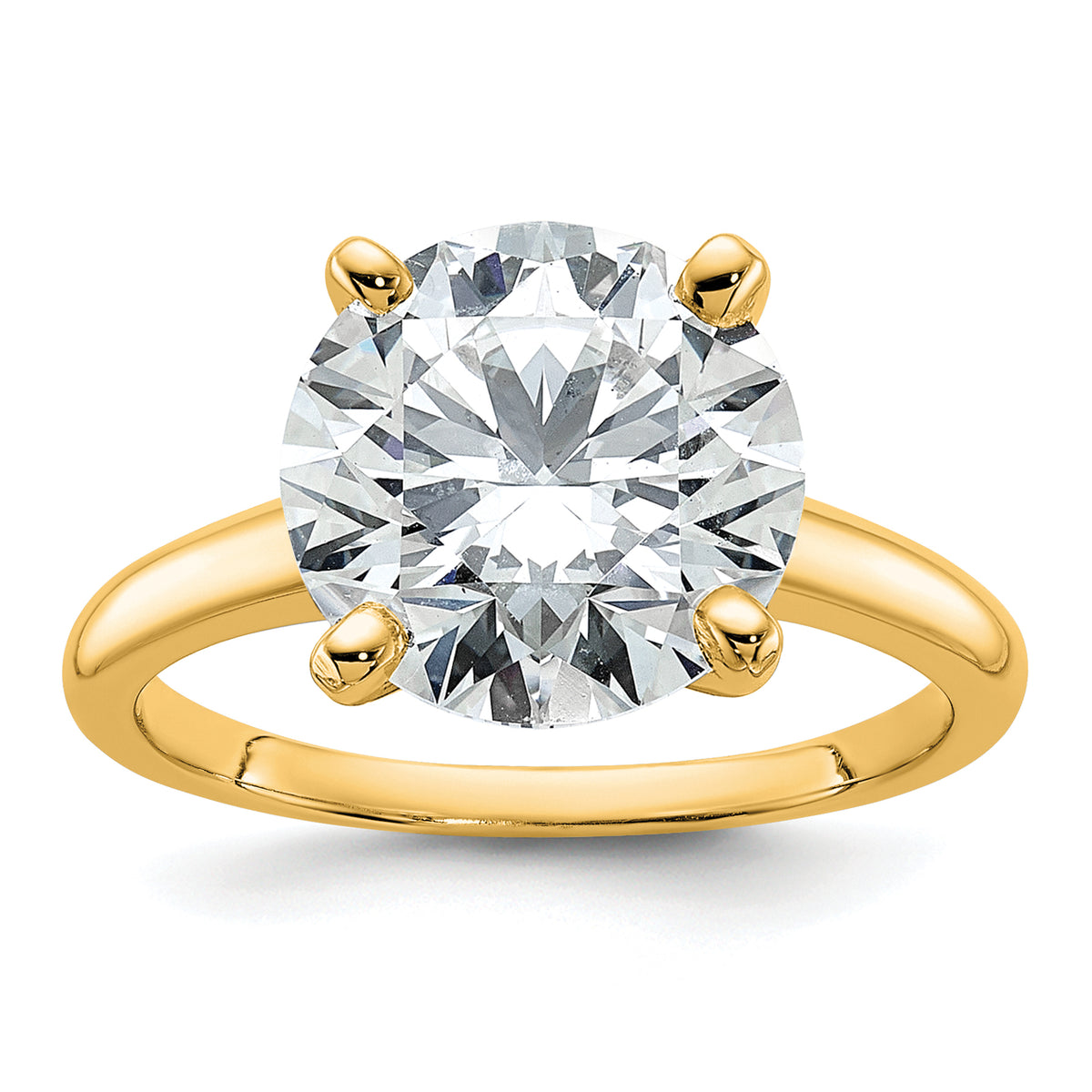 14k Two-Tone 5 carat Certified Lab Grown Diamond VS+ F+ Round Complete Solitaire Engagement Ring