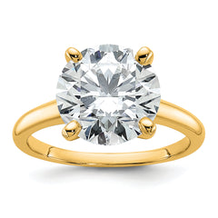14k Two-Tone 5 carat Certified Lab Grown Diamond VS+ F+ Round Complete Solitaire Engagement Ring