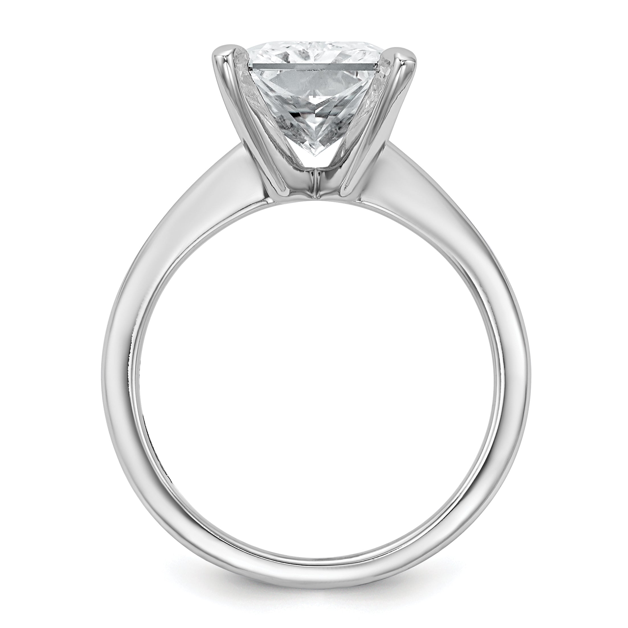 14k White Gold 5 carat Certified Lab Grown Diamond VS+ F+ Radiant Solitare Complete Engagement Ring