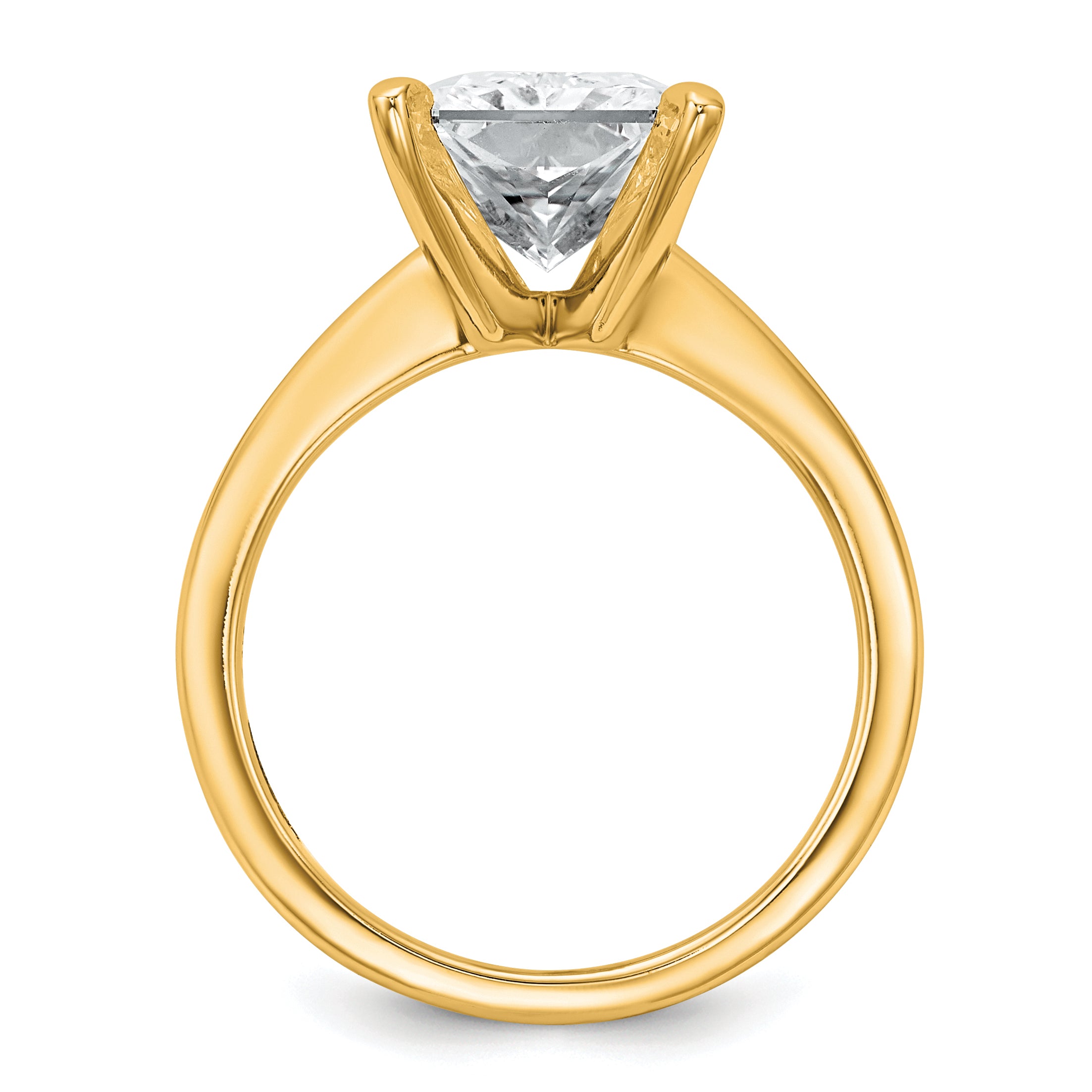 14k Two-tone 5 carat Certified Lab Grown Diamond VS+ F+ Radiant Solitare Complete Engagement Ring