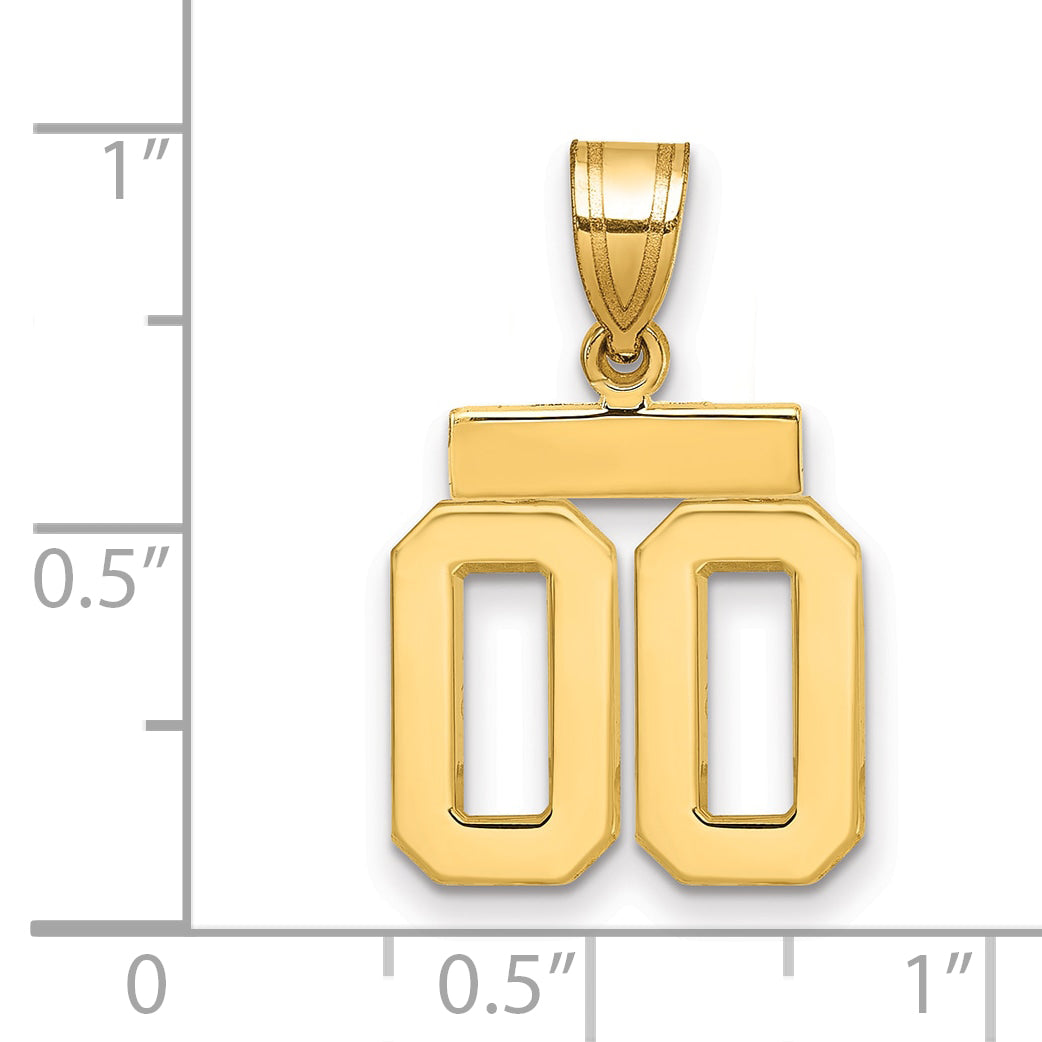 10k Small Polished Number 00 Charm