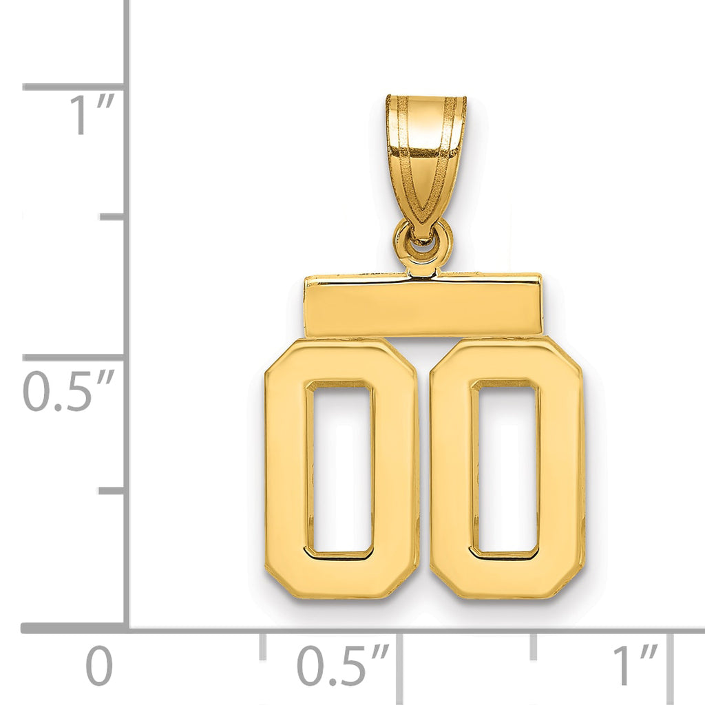 10k Small Polished Number 00 Charm