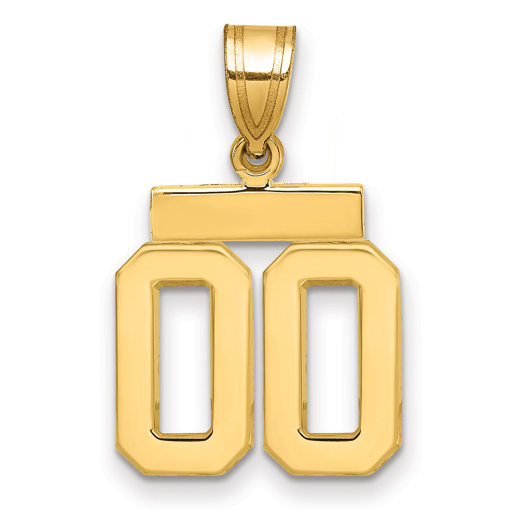 10k Small Polished Number 00 Charm