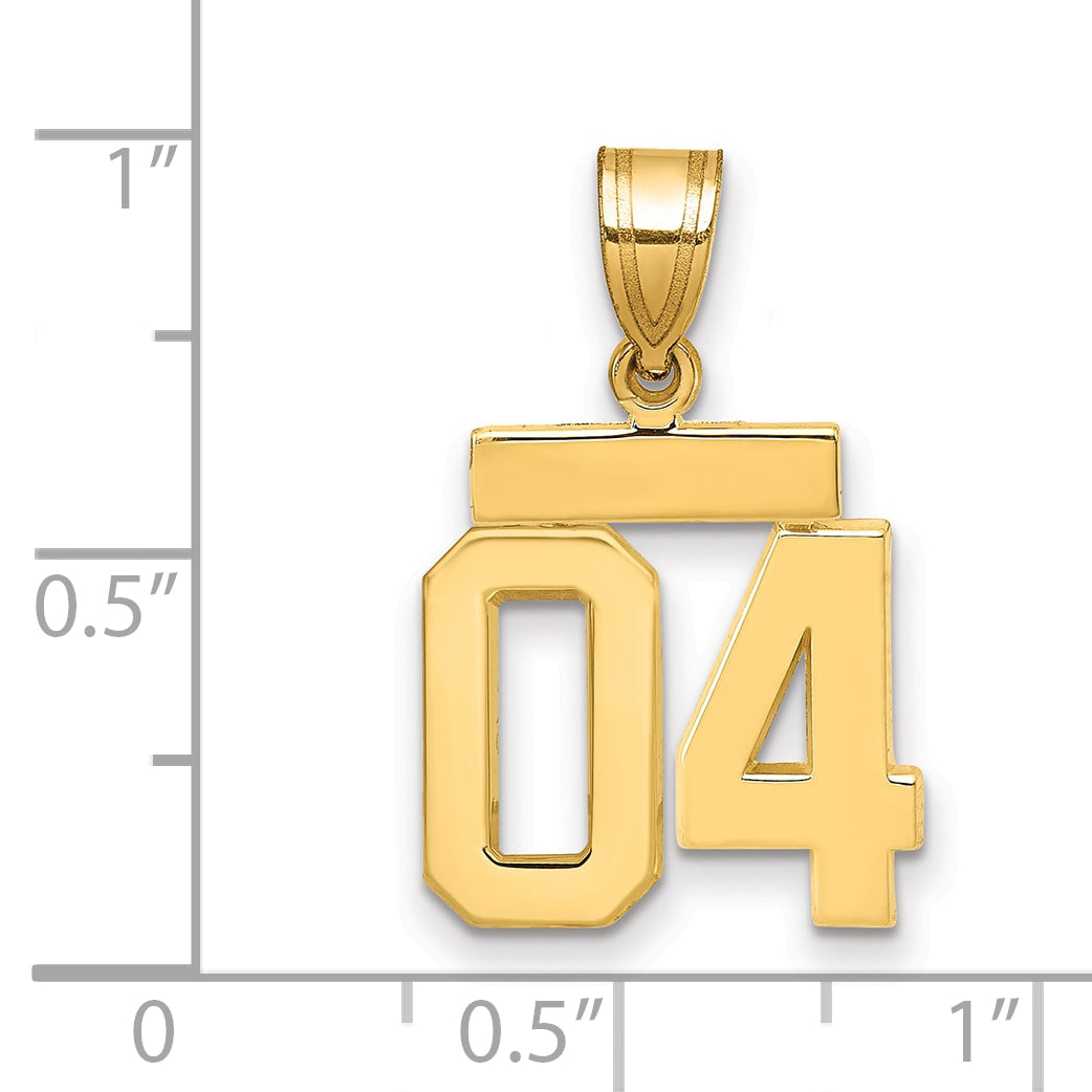 10k Small Polished Number 04 Charm