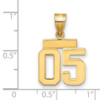 10k Small Polished Number 05 Charm