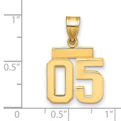 10k Small Polished Number 05 Charm