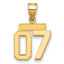 10k Small Polished Number 07 Charm