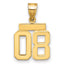 10k Small Polished Number 08 Charm