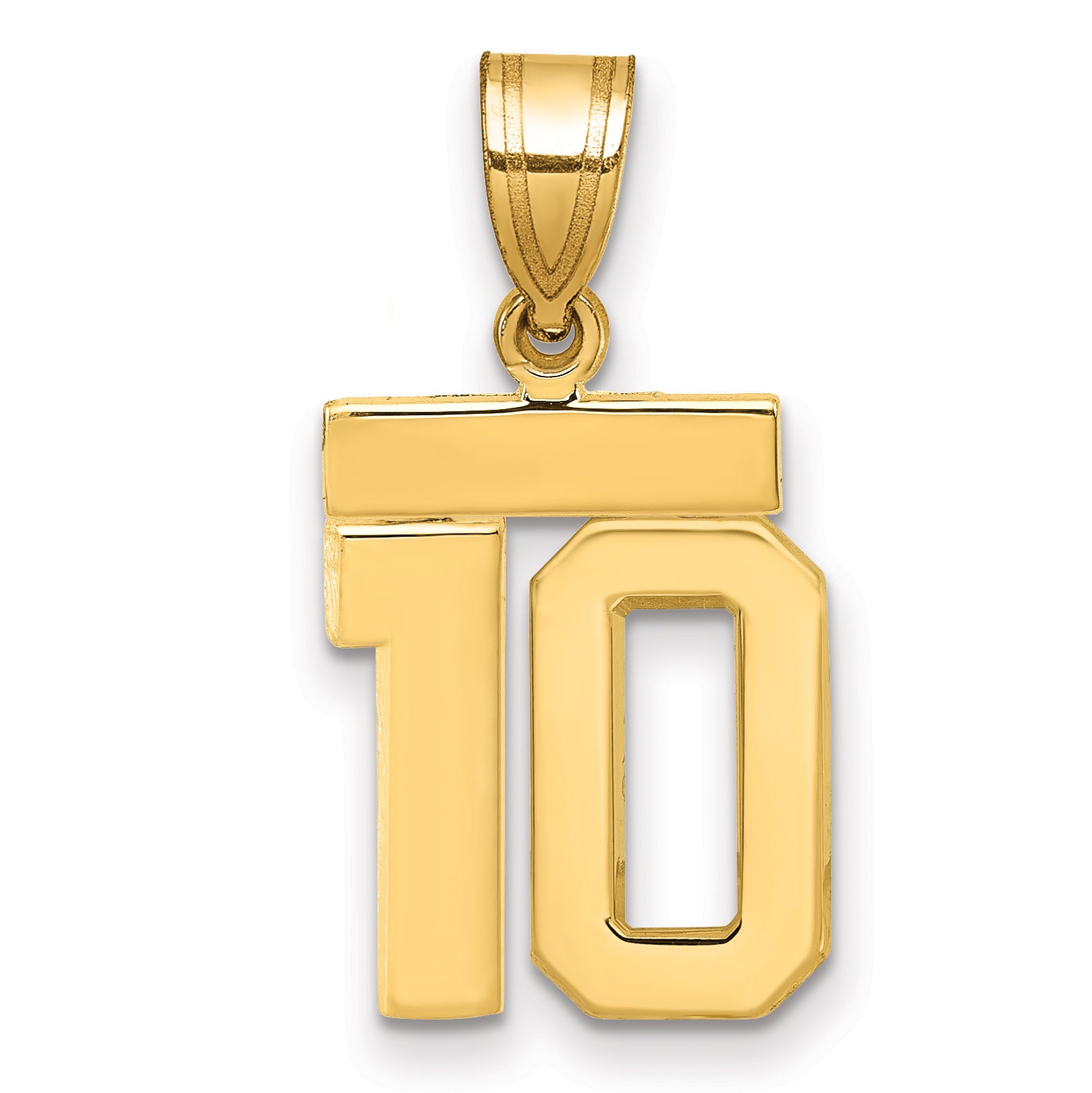 14k Small Polished Number 10 Charm Main image