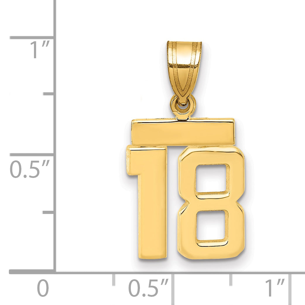 10k Small Polished Number 18 Charm Secondary image