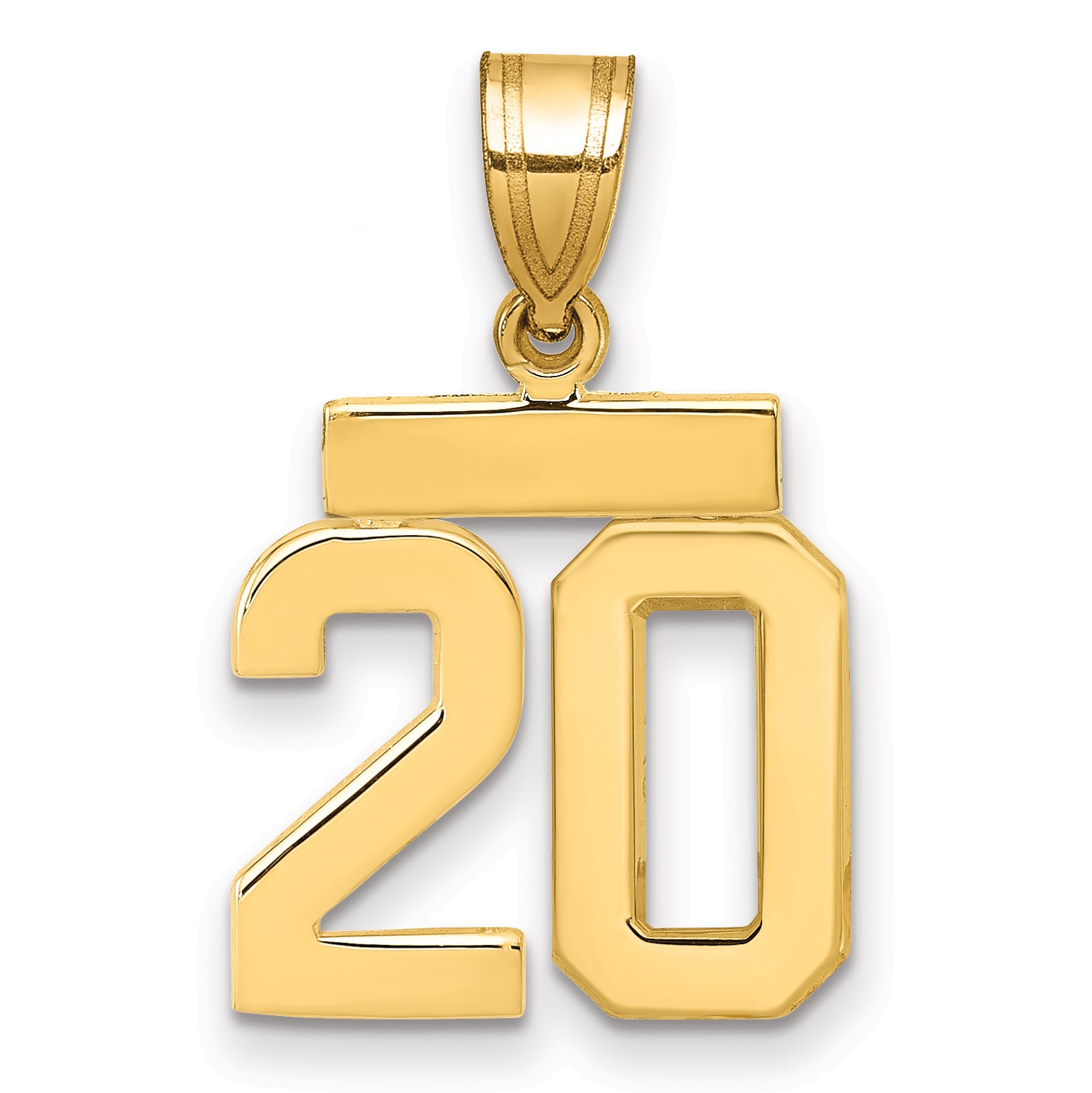 10k Small Polished Number 20 Charm Main image