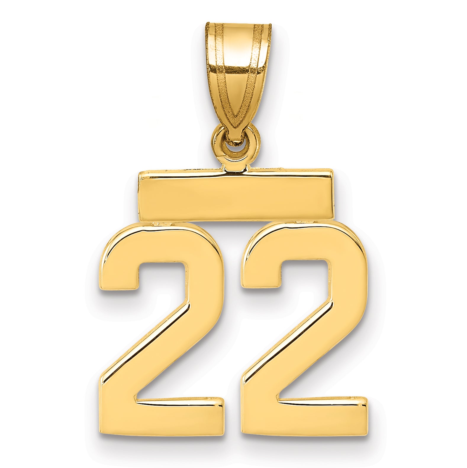 10k Small Polished Number 22 Charm