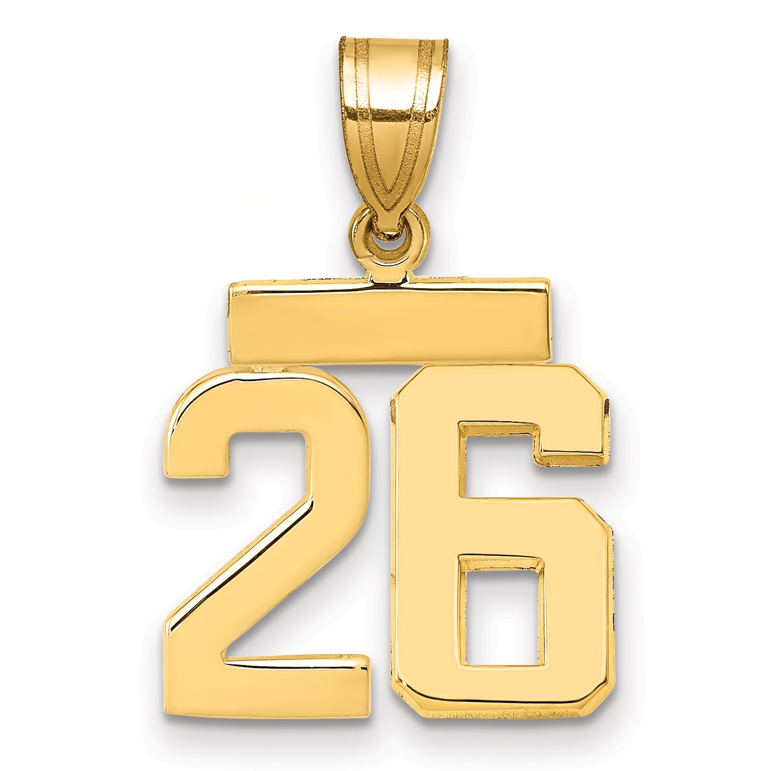 14k Small Polished Number 26 Charm Main image