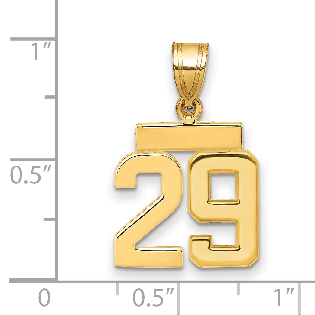 14k Small Polished Number 29 Charm