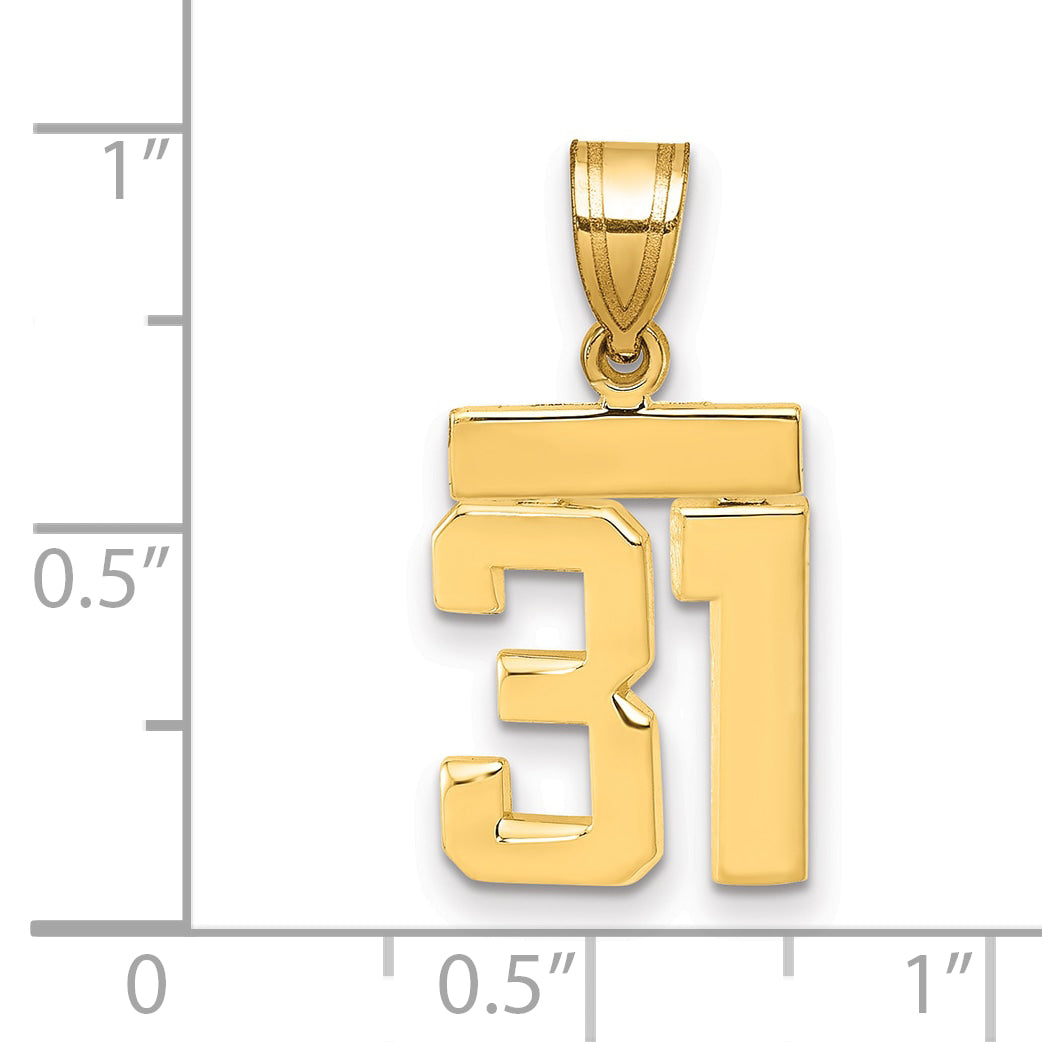 14k Small Polished Number 31 Charm Secondary image