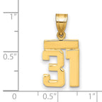 10k Small Polished Number 31 Charm