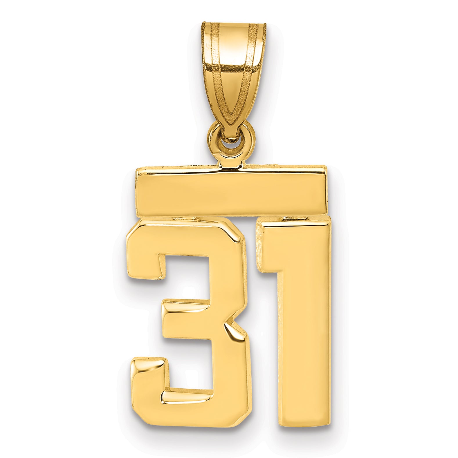 14k Small Polished Number 31 Charm Main image
