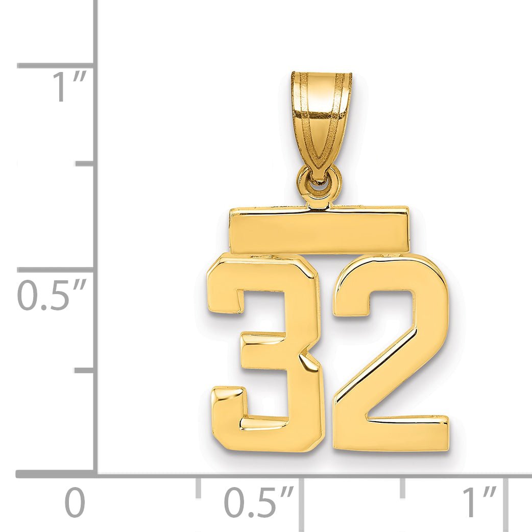 14k Small Polished Number 32 Charm Secondary image