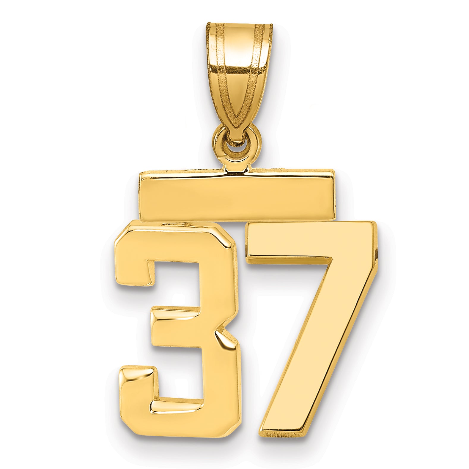 14k Small Polished Number 37 Charm Main image