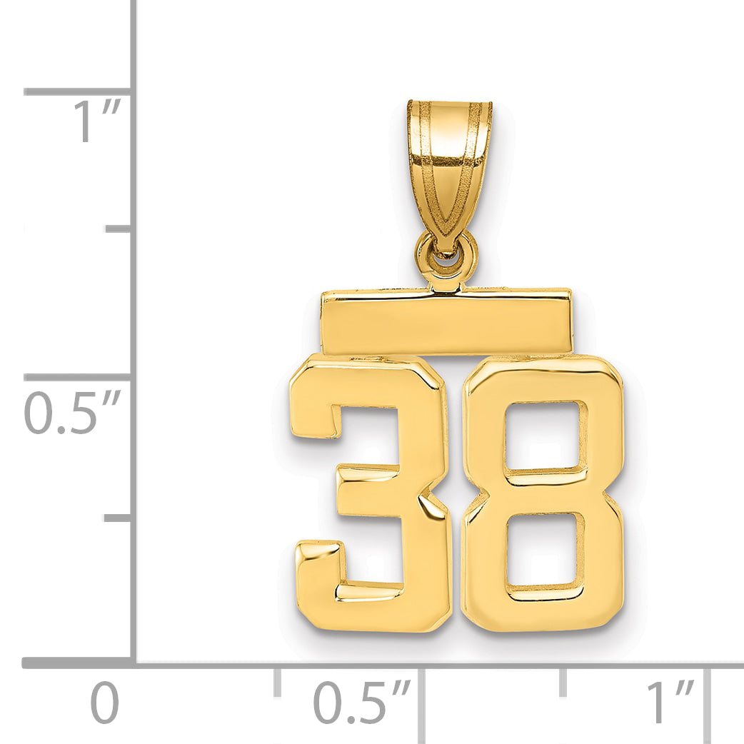 14k Small Polished Number 38 Charm Secondary image