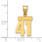 14k Small Polished Number 41 Charm