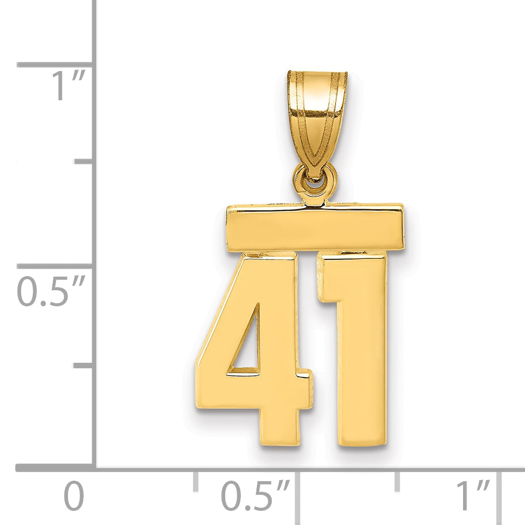 14k Small Polished Number 41 Charm