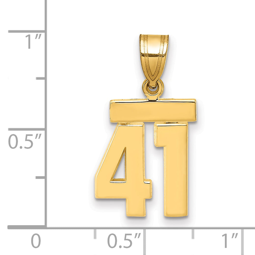 10k Small Polished Number 41 Charm