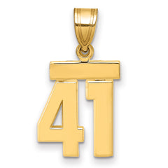 14k Small Polished Number 41 Charm