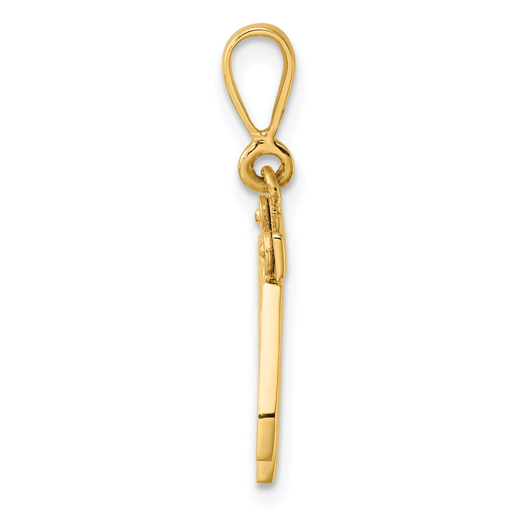 14k Small Polished Number 42 Charm