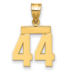 10k Small Polished Number 44 Charm