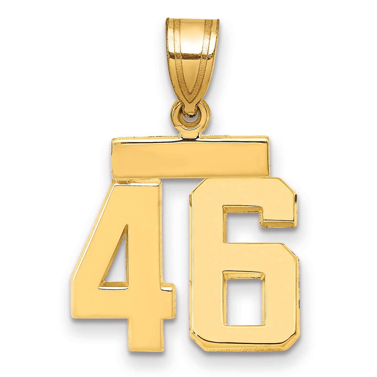 10k Small Polished Number 46 Charm
