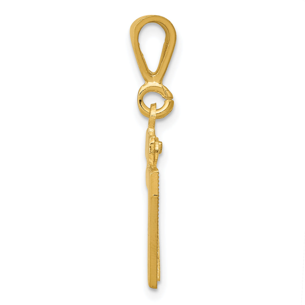 14k Small Polished Number 47 Charm