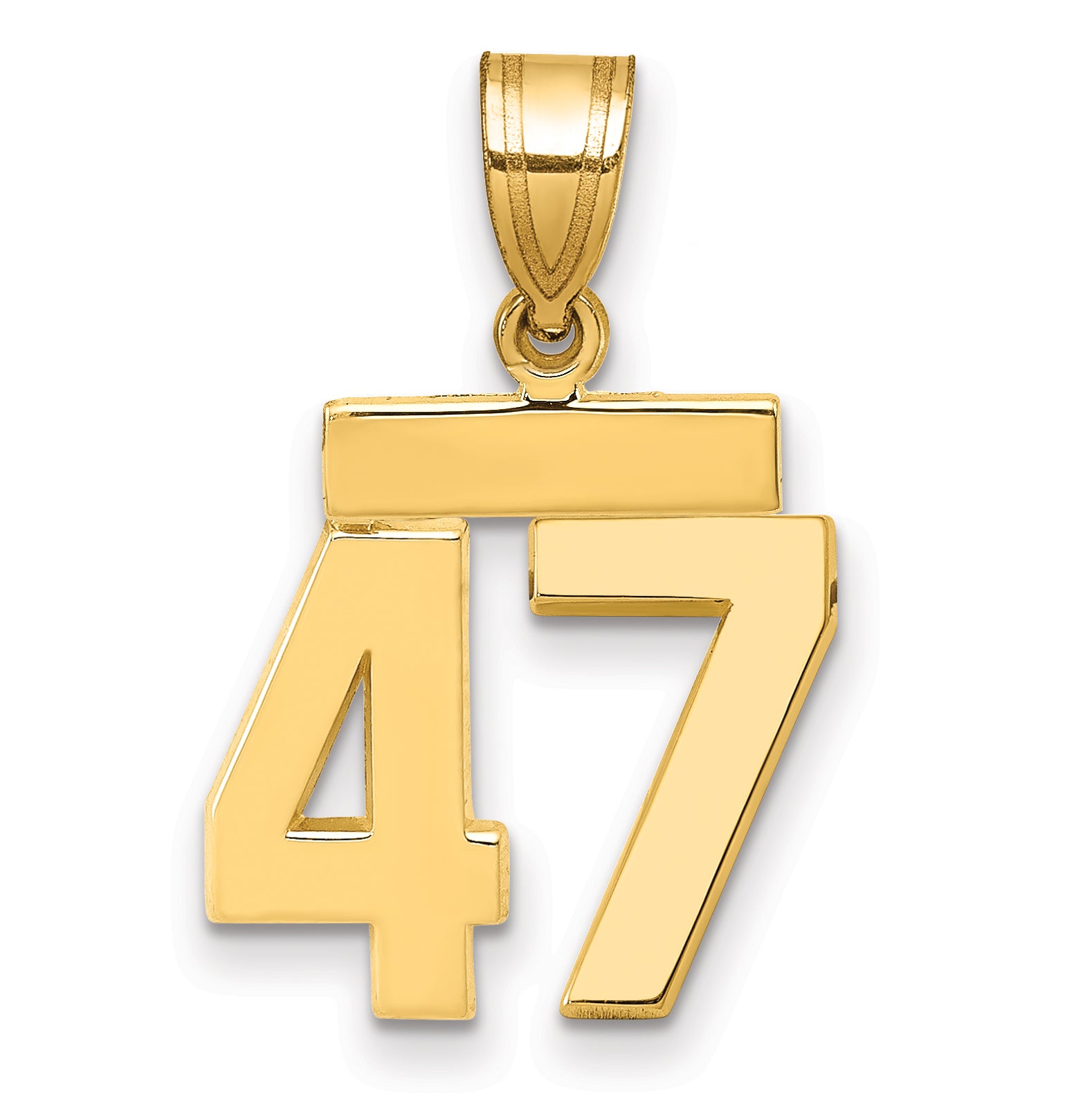 14k Small Polished Number 47 Charm Main image