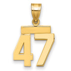 14k Small Polished Number 47 Charm