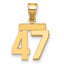 14k Small Polished Number 47 Charm