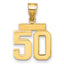 14k Small Polished Number 50 Charm