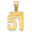 14k Small Polished Number 51 Charm