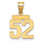 10k Small Polished Number 52 Charm