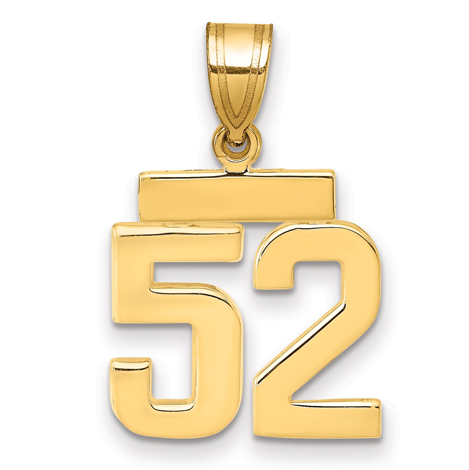 10k Small Polished Number 52 Charm
