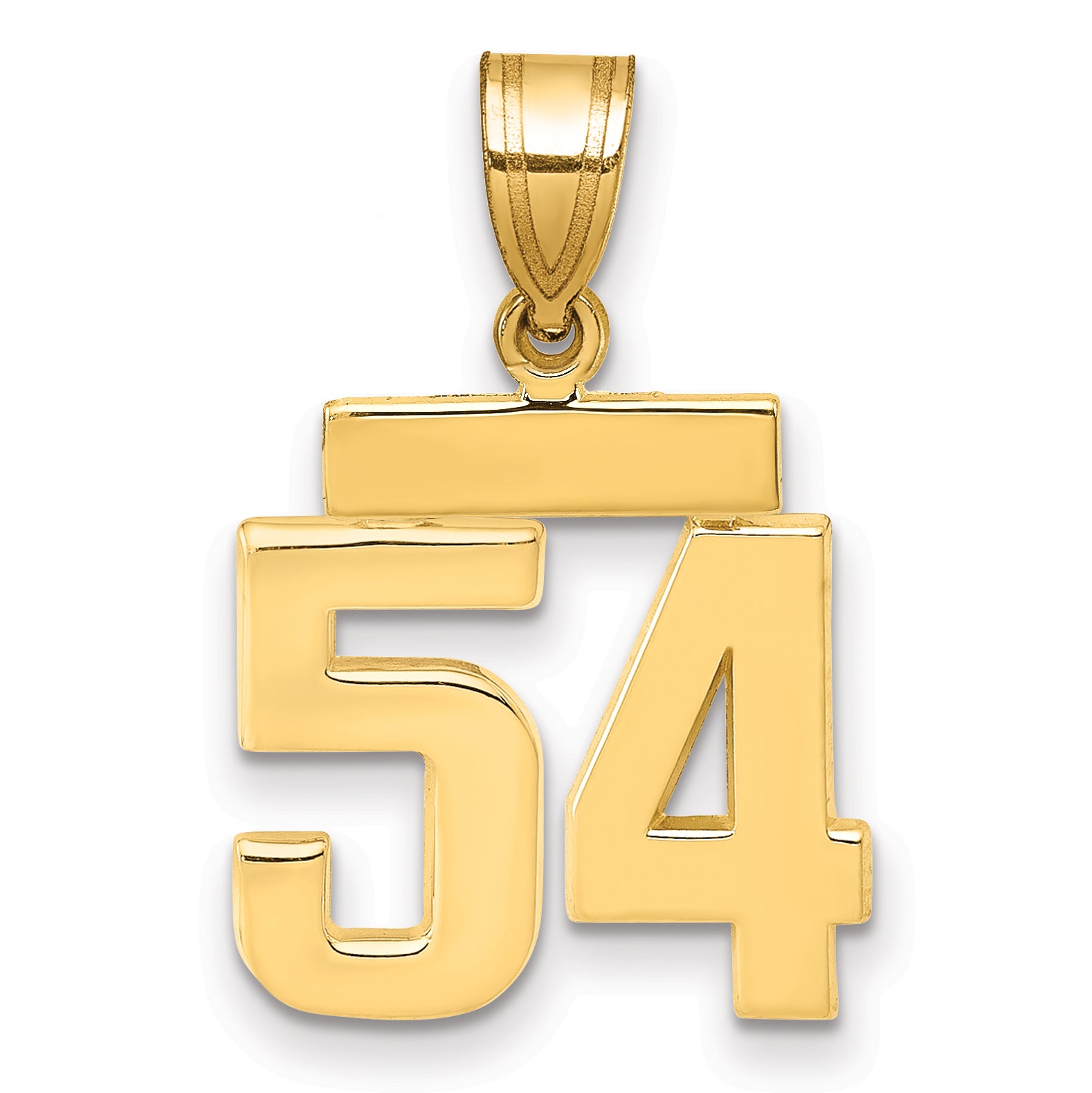 10k Small Polished Number 54 Charm
