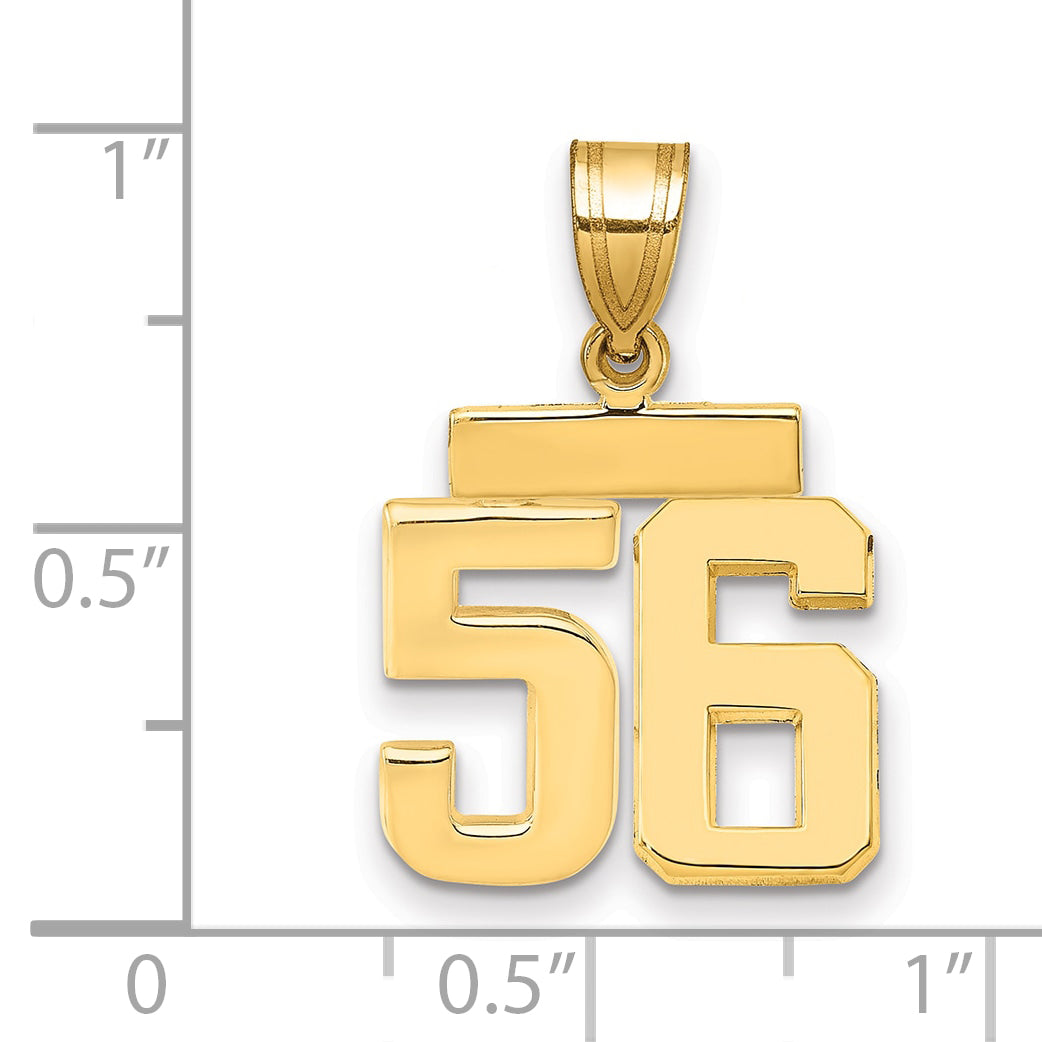 14k Small Polished Number 56 Charm Secondary image